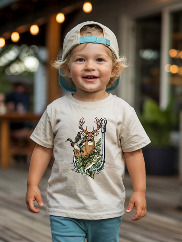 Hunting and Fishing Little Boy's Tshirt