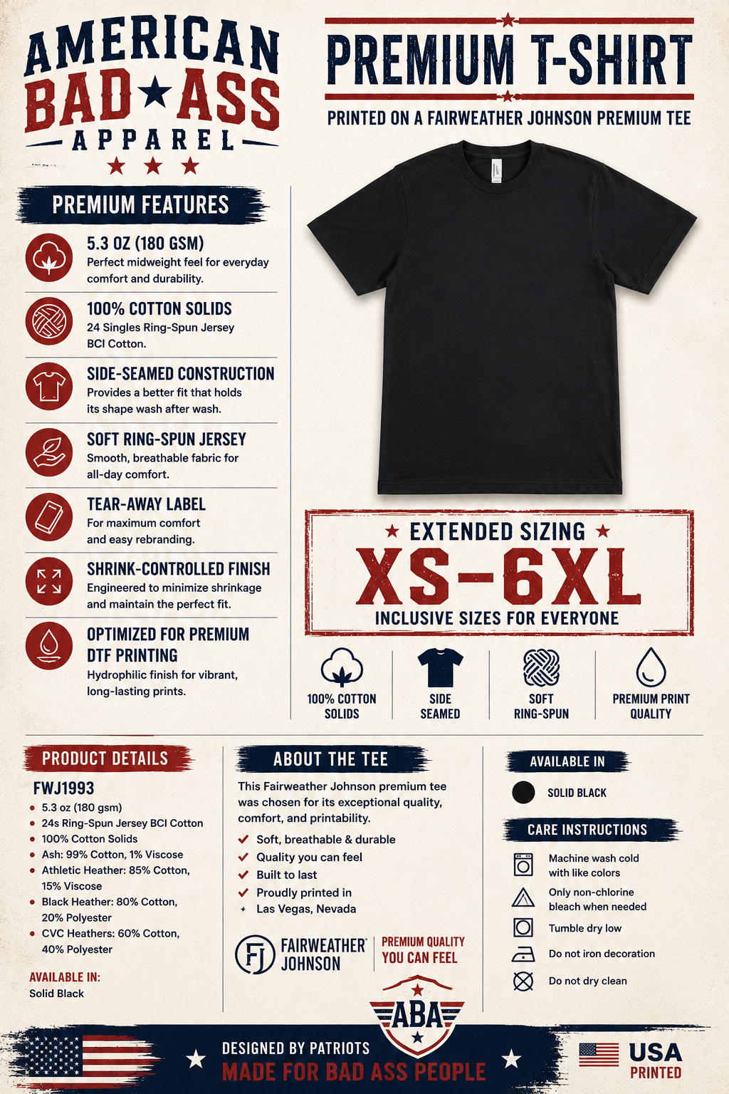 American Flag Fishing Rod T-Shirt