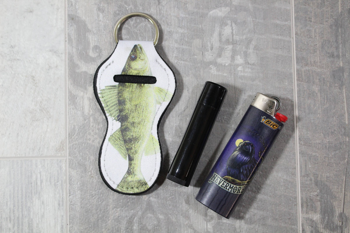 Adventure Chapstick Holder Keychain- Fishing