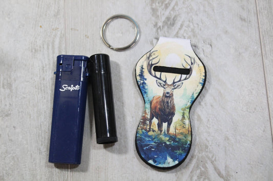 Adventure Chapstick Holder Keychain- Big Buck
