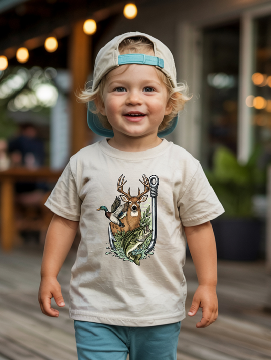 Hunting and Fishing Little Boy's Tshirt