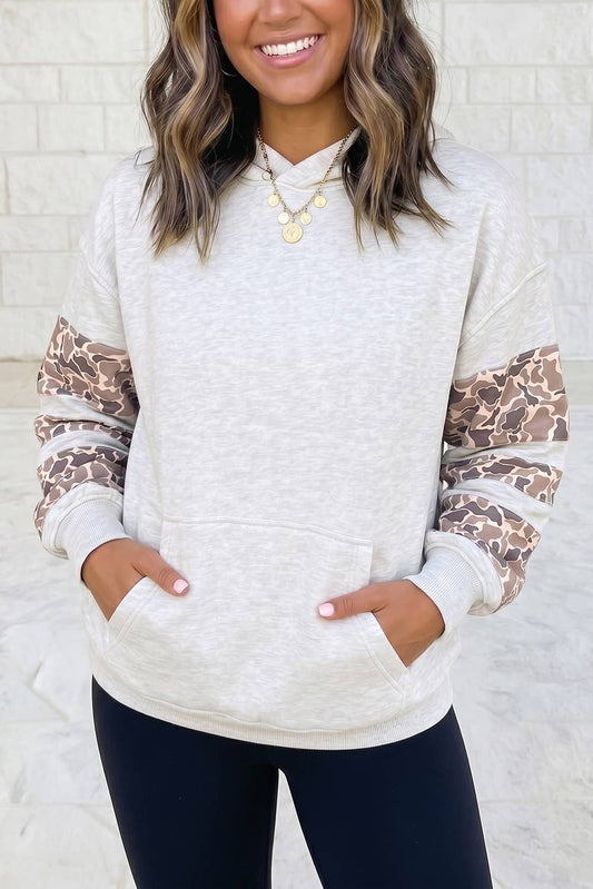 Patchwork Camo Long Sleeve Hoodie